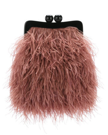 Перьевой клатч на пластике