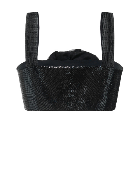 Топ укороченный с пайетками и розой