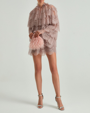 Перьевой клатч с цепочкой