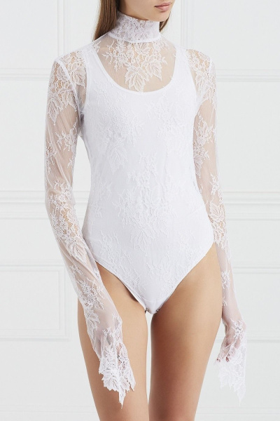 Боди-водолазка кружевное