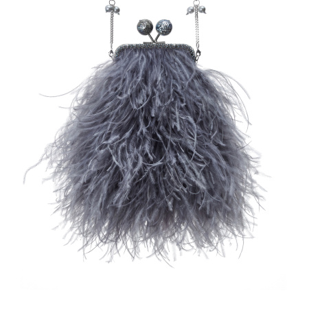 Перьевой клатч с цепочкой