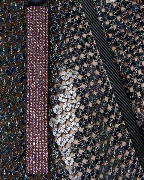 Платье-кимоно пайетки мини