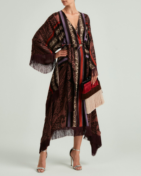 Шелковая накидка с поясом