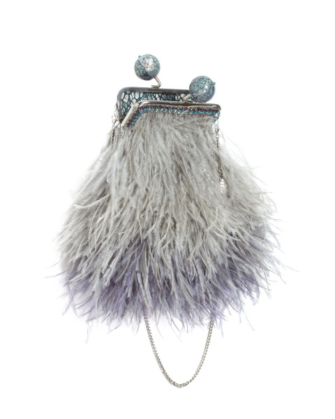 Перьевой клатч с цепочкой Перьевой клатч с цепочкой