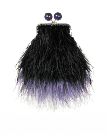 Перьевой клатч с цепочкой