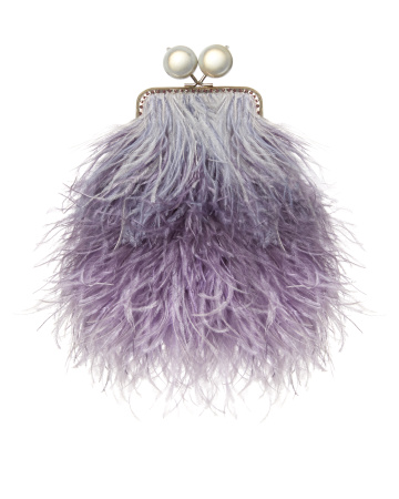 Перьевой клатч с цепочкой