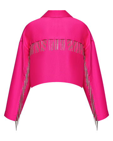 Укороченный бомбер со стразами