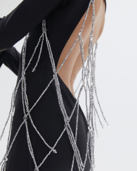 Сарафан-сетка из бусин