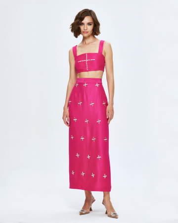 Юбка макси со стразами