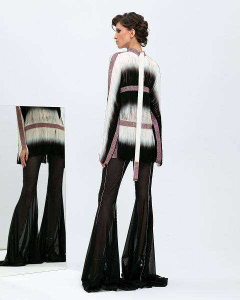 Топ-платье мини из бахромы