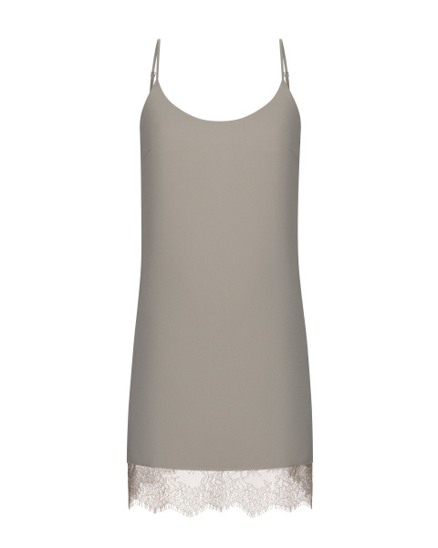 Платье-комбинация мини с кружевом