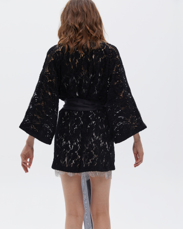 Кимоно  кружевное с поясом-бантом