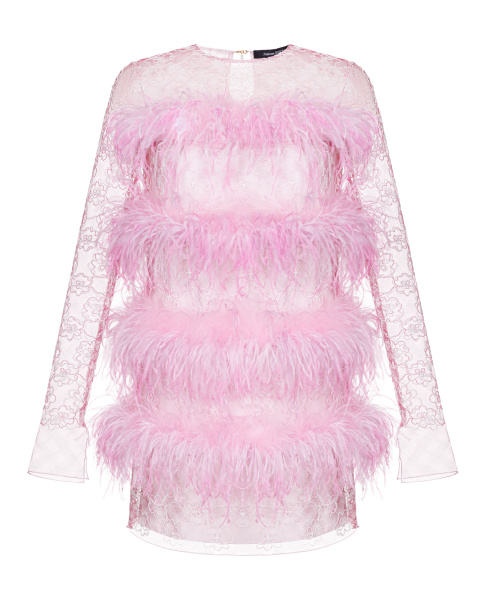 Платье мини прямое с рукавами