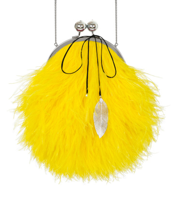 Перьевой клатч с цепочкой