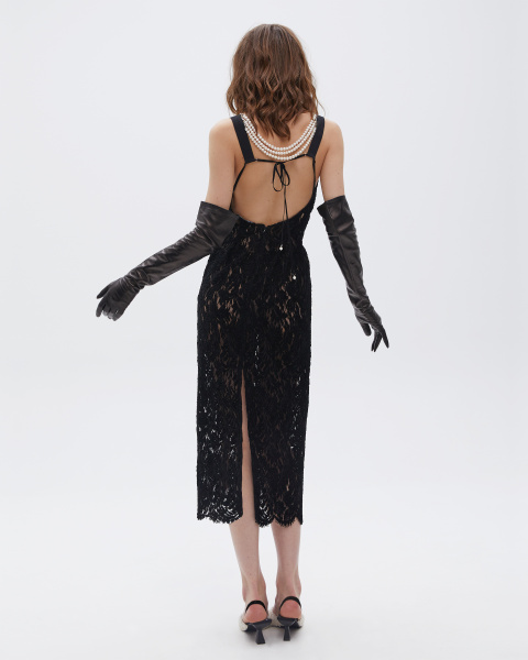 Сарафан миди на бретелях со съемным ожерельем