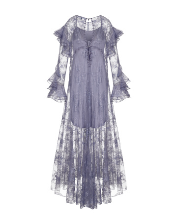 Платье кружевное макси с комбинацией