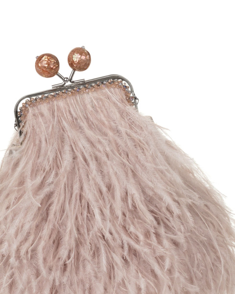 Перьевой клатч с цепочкой