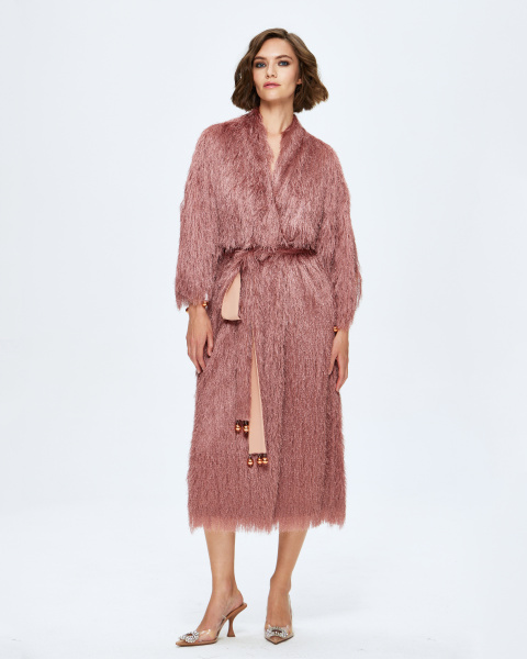 Текстурная накидка с поясом