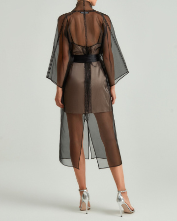 Расшитое кимоно из органзы с поясом