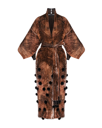 Накидка с норкой и поясом