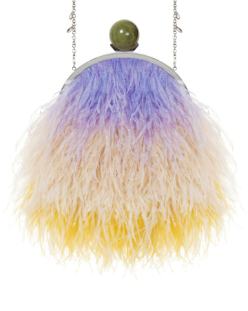 Перьевой клатч с цепочкой
