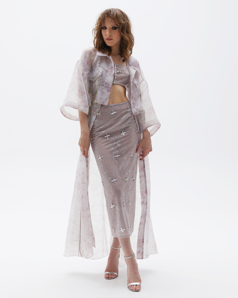 Полупрозрачный комплект юбка с топом