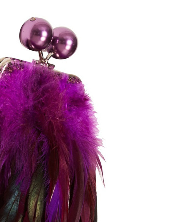 Перьевой клатч с цепочкой