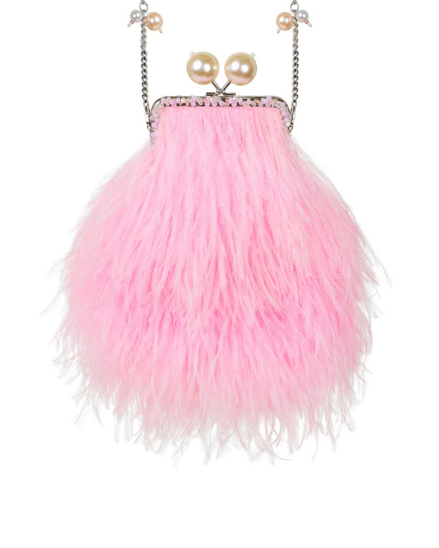 Перьевой клатч с цепочкой