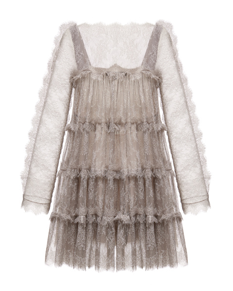 Мини платье из кружева шантильи