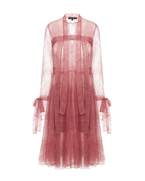 Платье кружевное с лентами