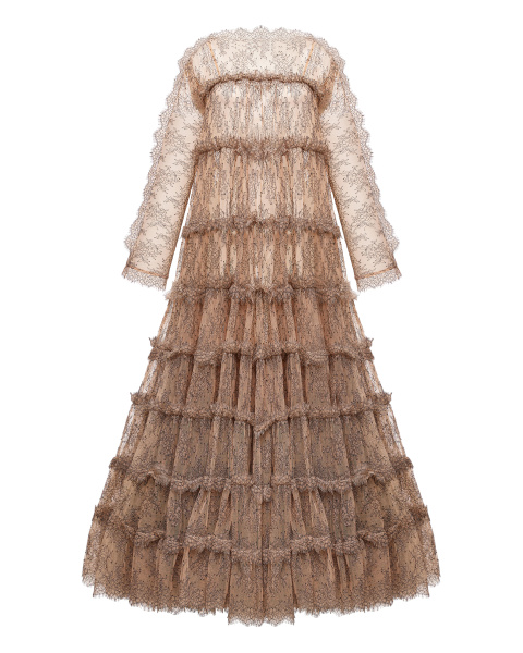 Макси платье из кружева шантильи