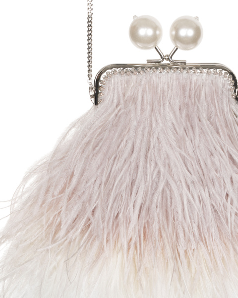 Перьевой клатч с цепочкой