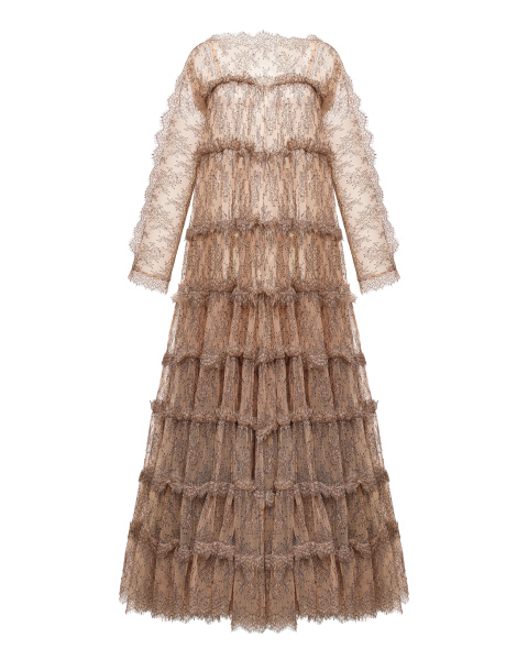 Макси платье из кружева шантильи