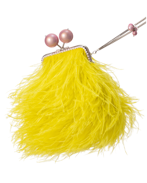 Перьевой клатч с цепочкой