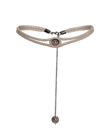 Пояс из витого шнура с бусиной