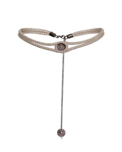 Пояс из витого шнура с бусиной