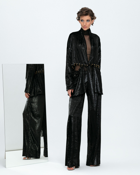 Брюки прямые с кокеткой