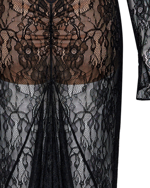 Макси платье с открытой спинкой и съемным декором