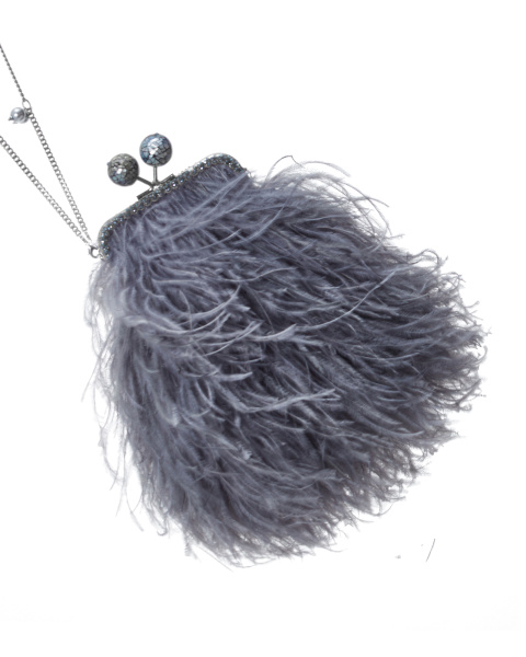 Перьевой клатч с цепочкой