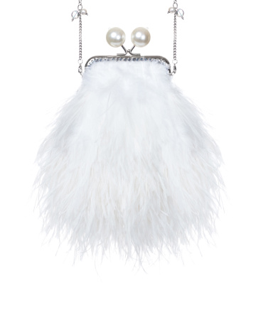 Перьевой клатч с цепочкой