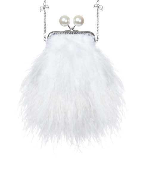 Перьевой клатч с цепочкой