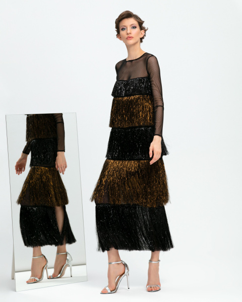 Платье-мишура макси