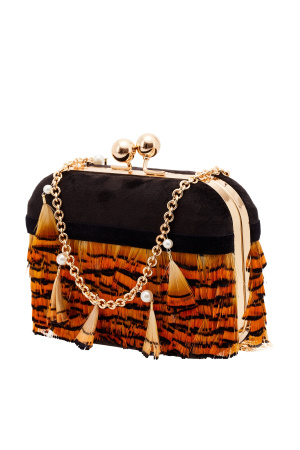 Клатч-бокс из перьев фазана