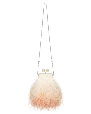 Перьевой клатч с цепочкой