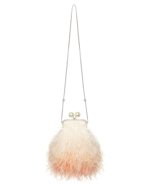 Перьевой клатч с цепочкой