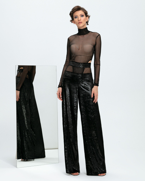 Брюки прямые с кокеткой