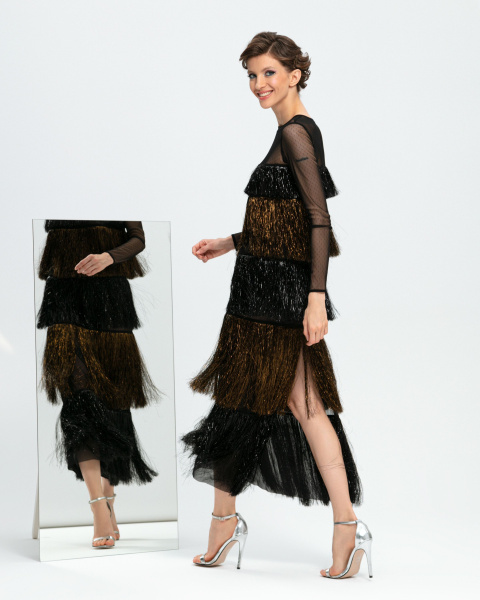 Платье-мишура макси