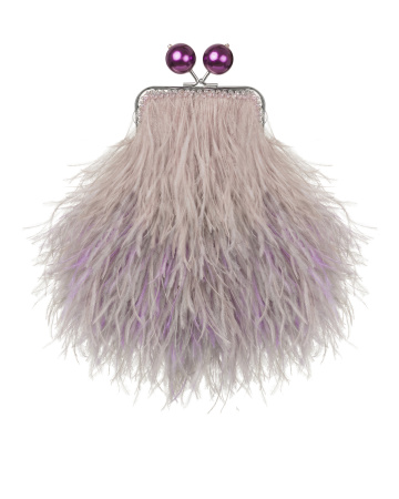 Перьевой клатч с цепочкой