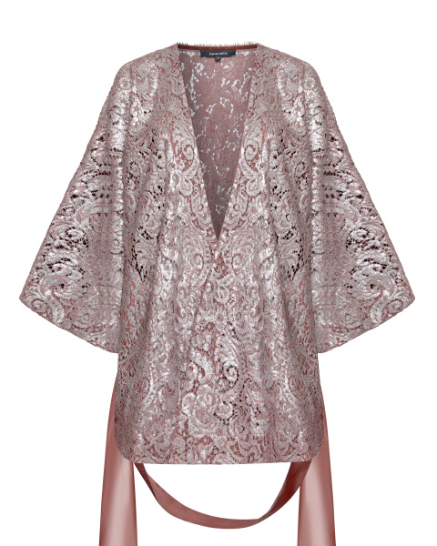 Кимоно  кружевное с поясом-бантом