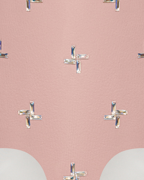 Юбка с фигурным низом из неопрена расшитая